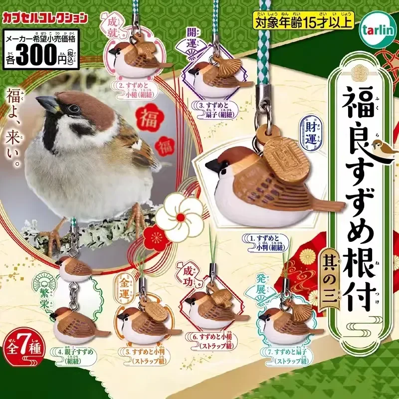 

Tarlin Gashapon Capsule Toys Cute Little Sparrow Mascot Pendant Bird Keychain Anime Figurine Models Action Figure Gift