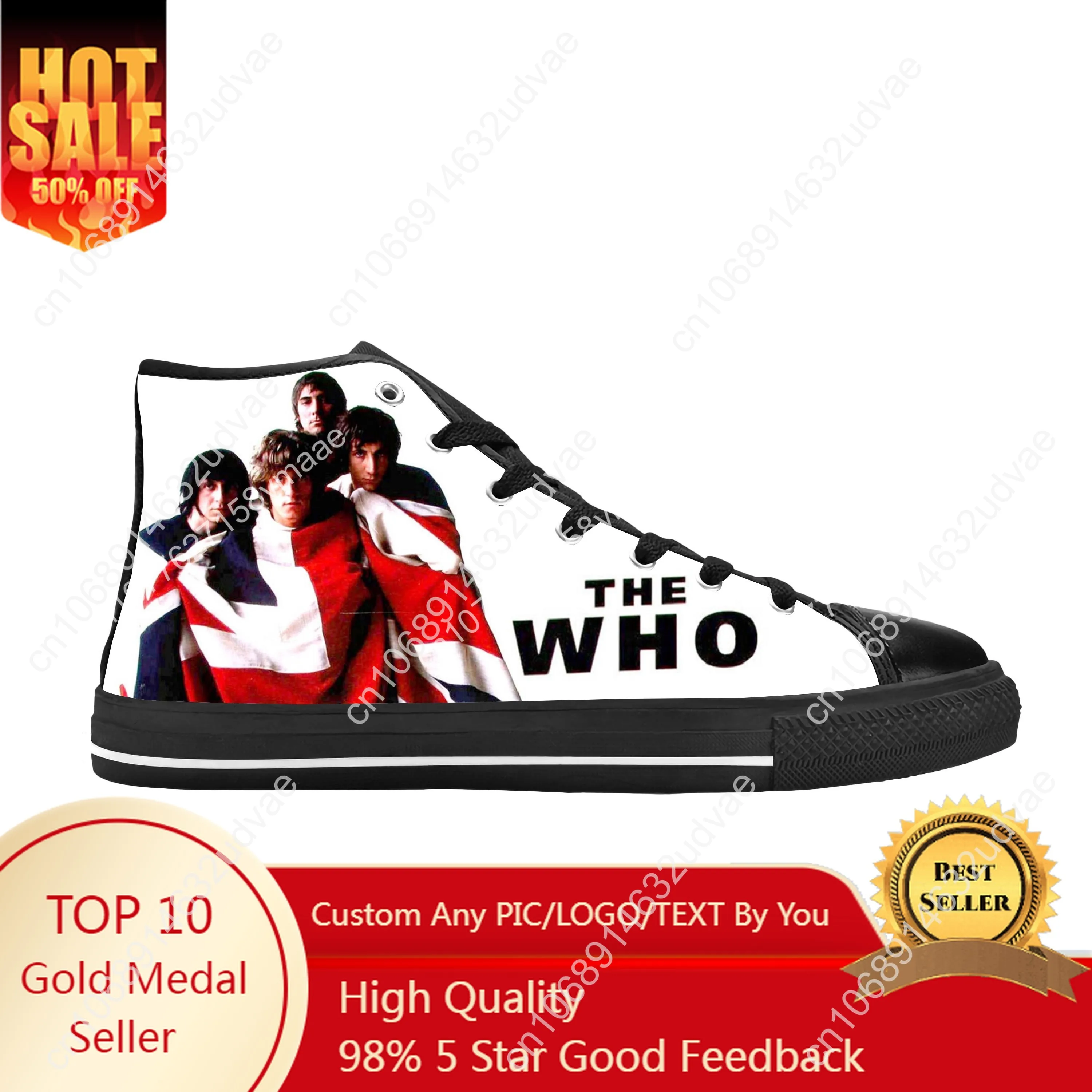 

The Who Rock And N Roll Band Music Singer Fashion Casual Cloth Shoes High Top Comfortable Breathable 3D Print Men Women Sneakers