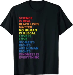 T Shirt Men Kawaii Summer Tops Tees Unisex Pride Science is Real Black Lives Matter Love