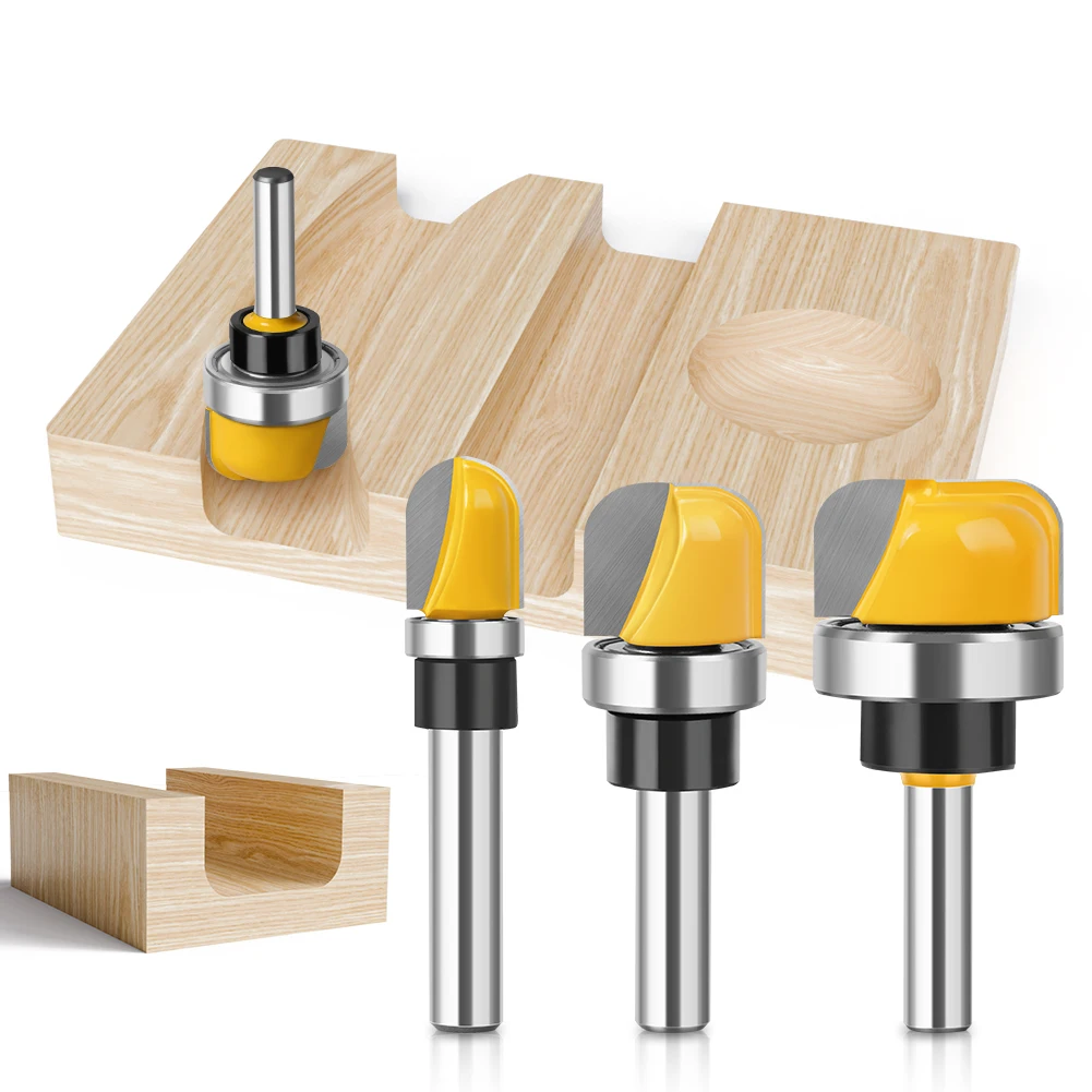 6 mm 1/4 Zoll 8 mm Schaft Schüssel- und Tablett-Schablonen-Fräser-Set Hartmetall-Saft-Nut-Rundnasen-Fräser – Detail 7