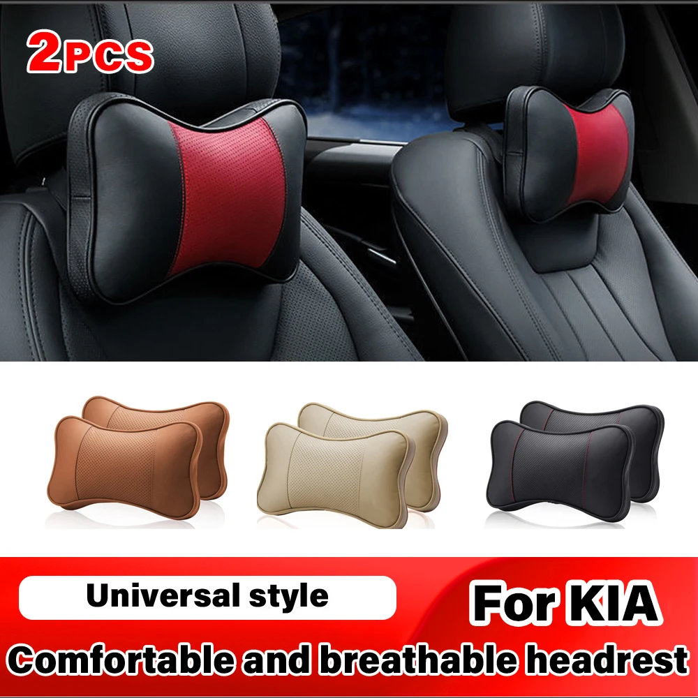 Top Leather Car Seat Headrest Neck Pillow Support Accessories For KIA RIO 3 4 Ceed Cerato Sportage 2011 2018 2019 K2 K3 K4 K5 K6