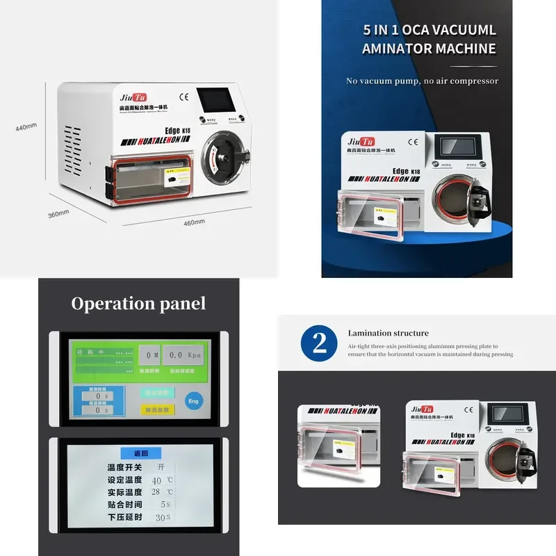 Screen Lamination Machine 2026 CE Curved Screen OCA Vacuum Lamination Machine for Edge LCD Repair ...