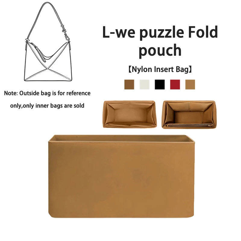 EverToner Popular Women's Makeup Organizer Nylon Insert Bag Multi-functional Travel Cosmetic Bag Fit For L-we puzzle Fold pouch