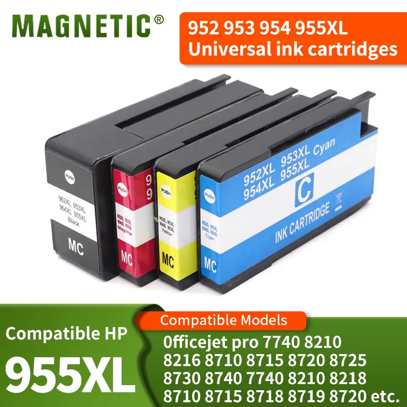 952 953 954 955XL Universal compatibility ink cartridges for HP 0fficejet pro 7740 8210 8216 8710 8715 8720 8725 8730 printer