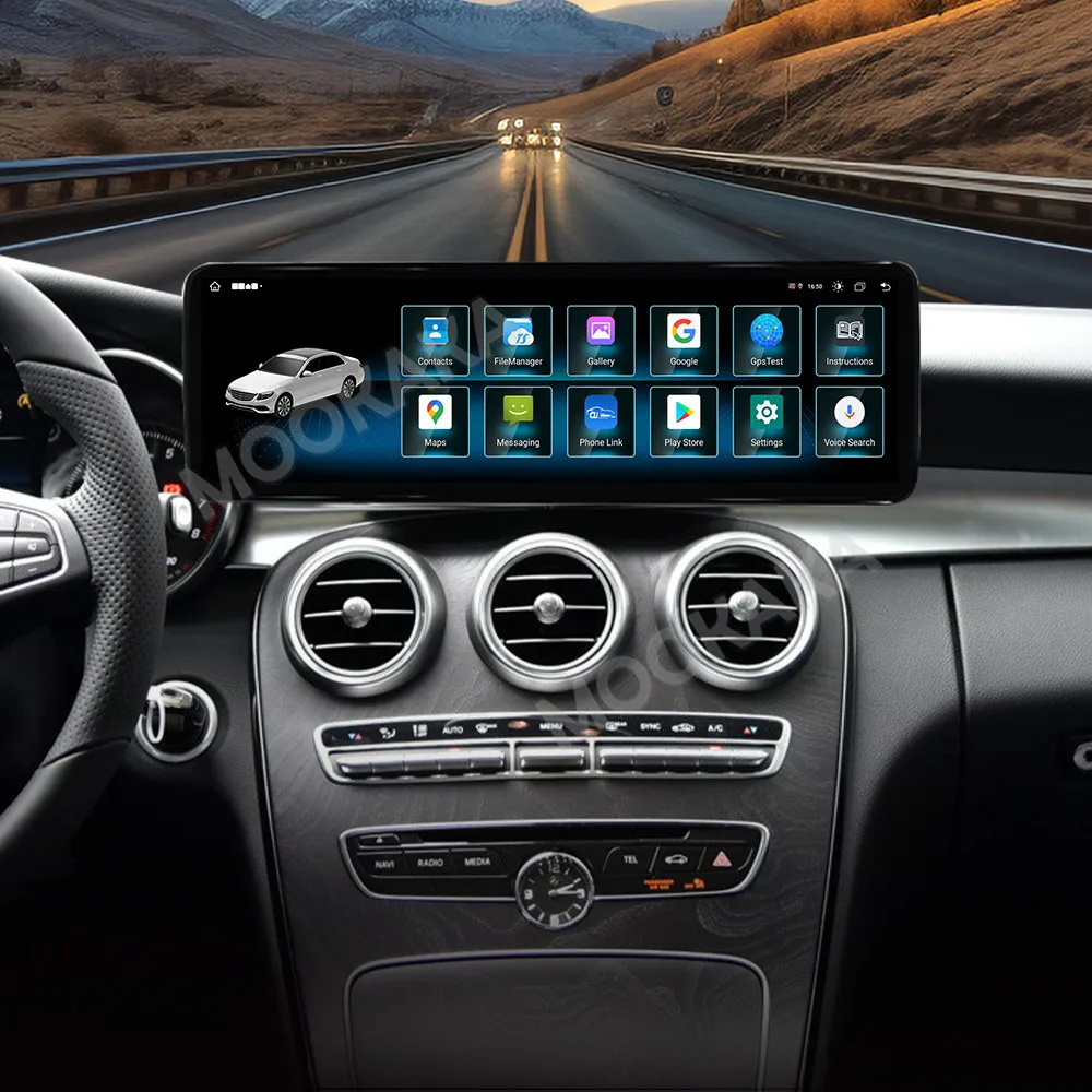 

Dual Screen Android 13 Carplay For Mercedes Benz C W205 GLC X253 2015-2019 Car GPS Navigation Multimedia Player Head Unit Auto