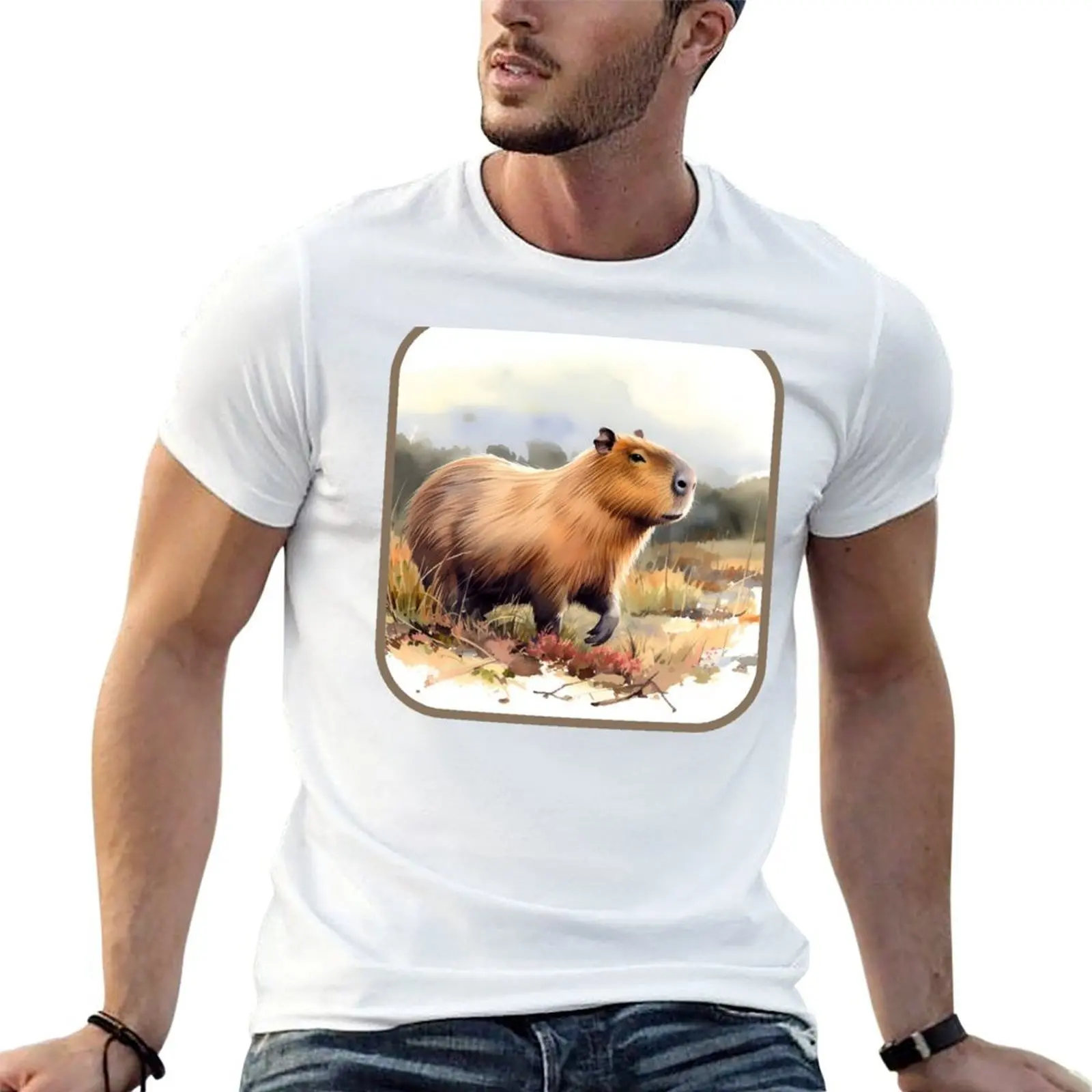 Capybara Art #13 Capybara Lovers T-Shirt funny t shirts cotton cotton t shirt man man t shirts for men casual T-shirt