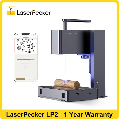 LaserPecker 2 레이저 조각기, 휴대용 목재 타각기, DIY 로고 프린터, 목재 조각기 아트 제작, 레이저 타각기