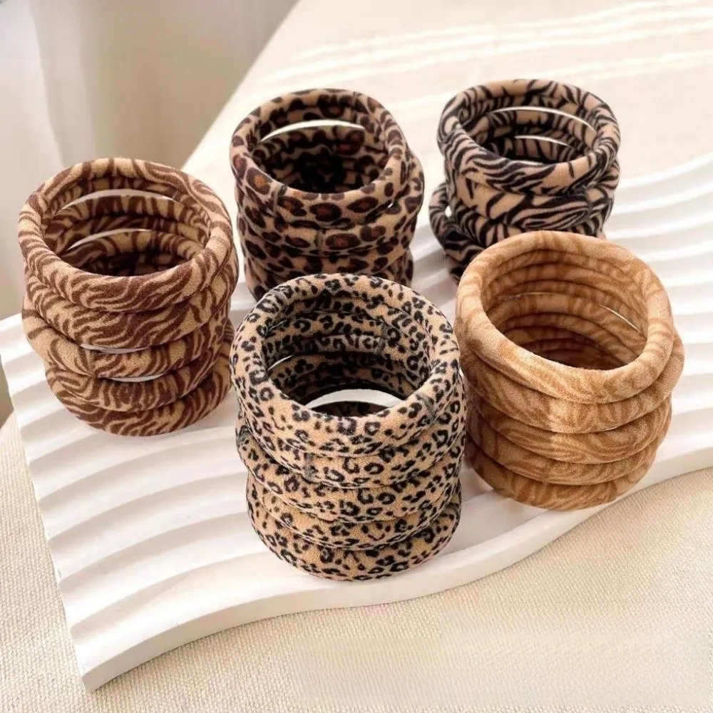 

Fashion High Elastic Hair Ties Leopard Print Soft Hair Band Ropes Non-Damage Ponytail Hold Girls