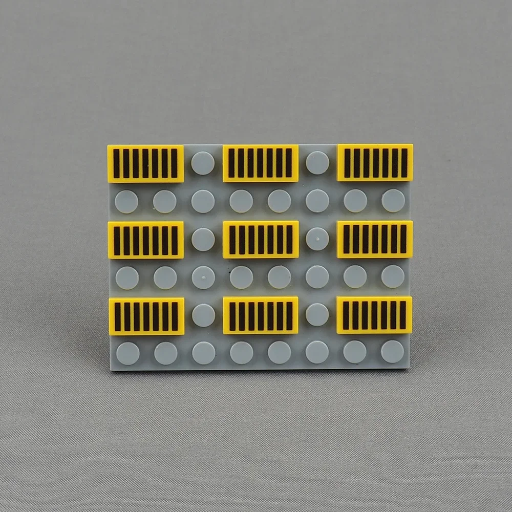 MOC 10PCS Puzzle Particelle Stampate 3069 Modello Lungo Building Blocks Avvertimento Griglia Nera Bordo Da Pavimento Mattoni Giocattoli Per Bambini Regali