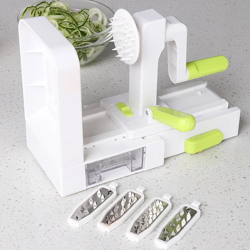 Folding Spiralizer Vegetable Slicer With 5 Rotating Blades Cutter Pasta Spaghetti Zucchini Noodles Maker Kitchen Vegetable Tool