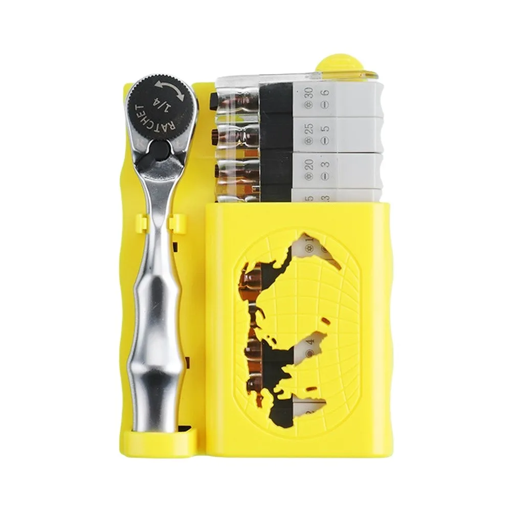 For Mini Ratchet Screwdriver Set Alloy Steel Quick Change Bits For Tight Space Repair Home Auto Maintenance Hand Tools Kit