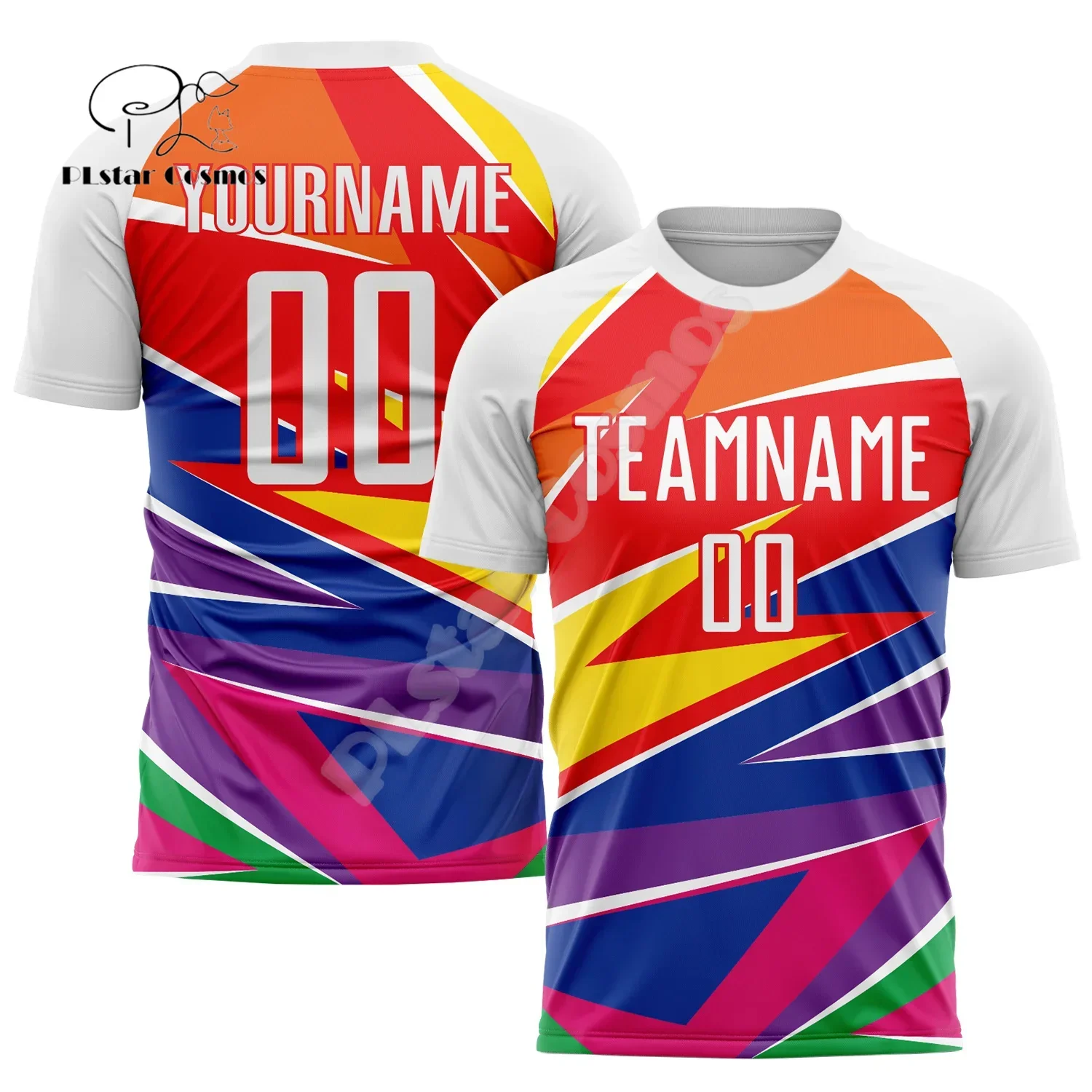 Custom Name Mesh Breathable Gradient Graffiti Soccer Football Retro 3DPrint Harajuku Summer Streetwear Short Sleeves T-Shirts 29