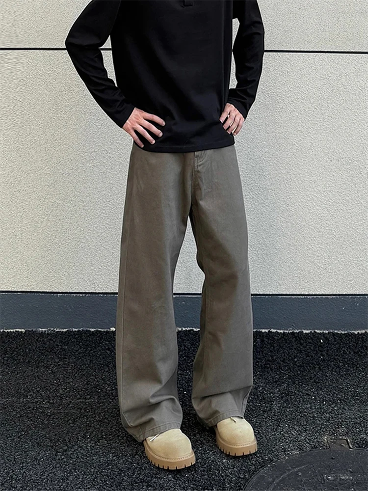 

Cleanfit Color Knife Men's Jeans Autumnal Vintage American Vibe Waed Micro Flared Straight Leg Casual Trousers