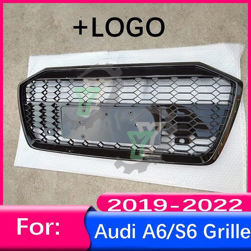 For Audi A6 A6L/S6 2019 2020 2011 2022+ Car Front Bumper Grille Centre Panel Styling Upper Grill (Modify For RS6 style)