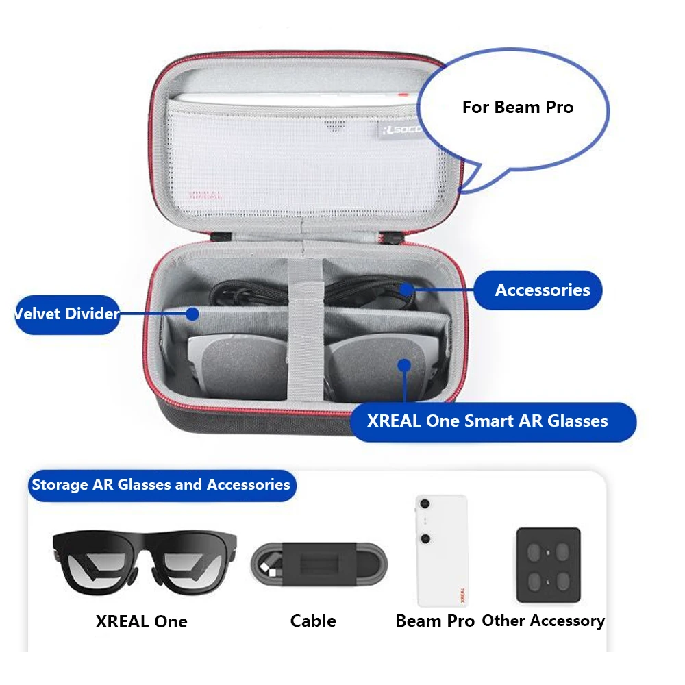 Estuche de transporte compatible con XREAL Beam Pro AR Spatial para gafas Xreal AR versión Global (solo estuche)