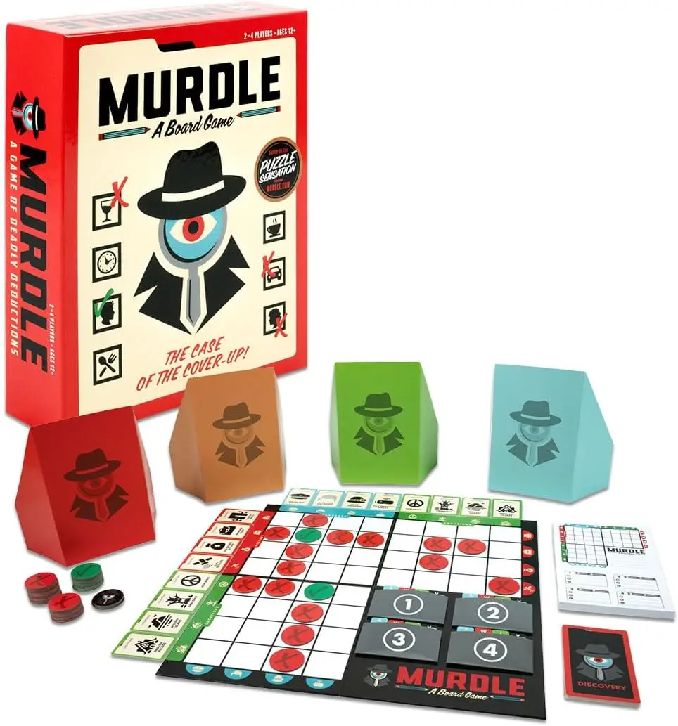 

Murdle Board Game - Crime Puzzle Mystery Game for 2-4 Players, Ages 12+