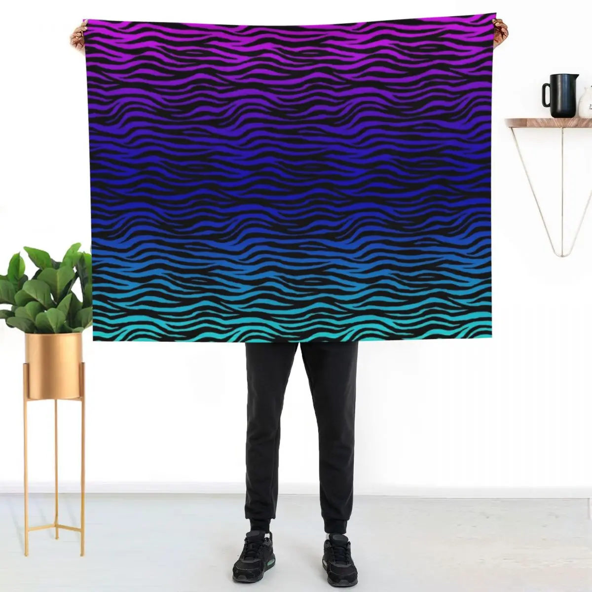 Purple Zebra Print Throw Blanket warm for winter Custom Blankets Sofas Of Decoration Decorative Sofa Shaggy Giant Sofa Blankets
