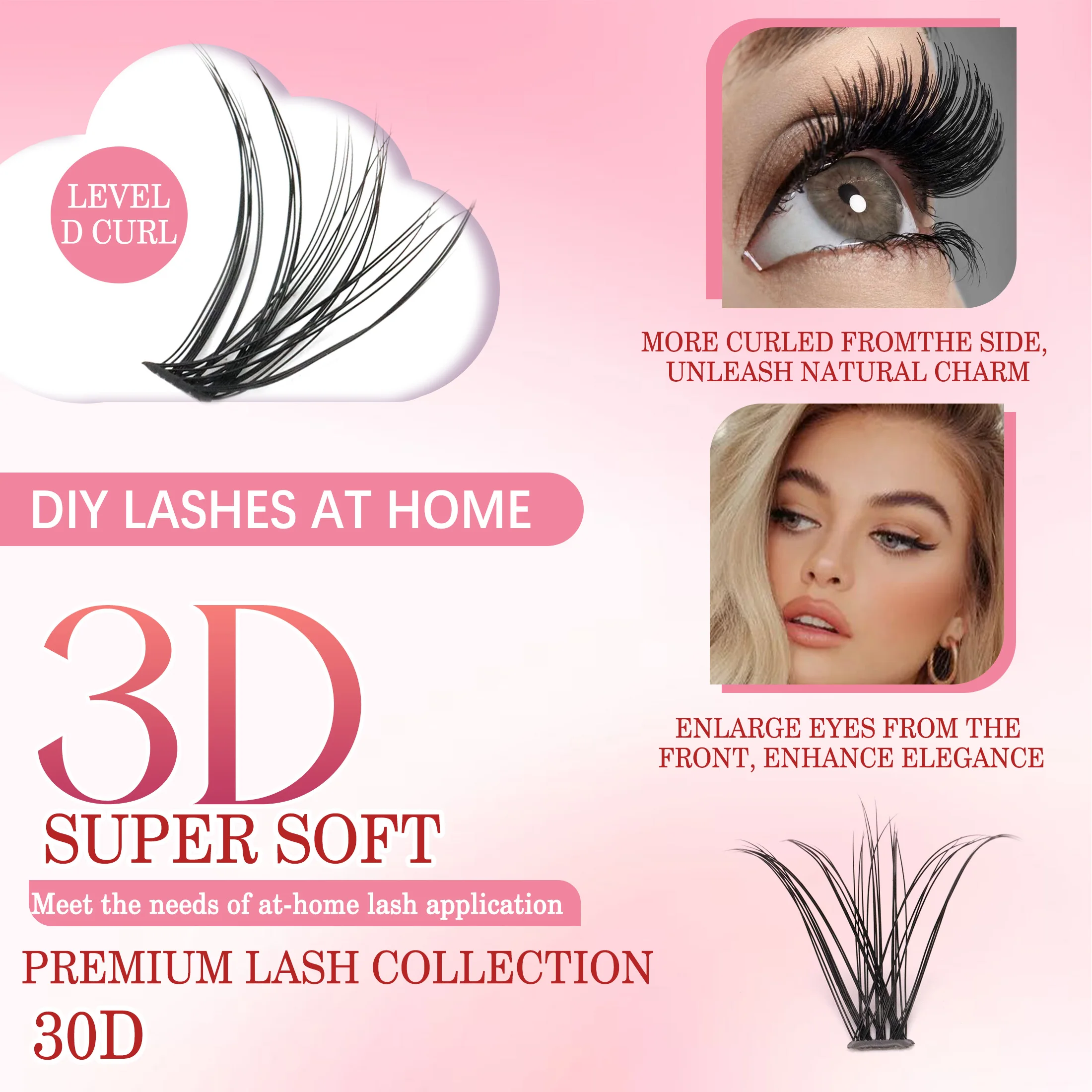 DIY 속눈썹 클러스터 키트 30D 방수 강력 고정 DIY 속눈썹 연장 키트 속눈썹 본드 및 실링제 및 속눈썹 족집게 메이크업