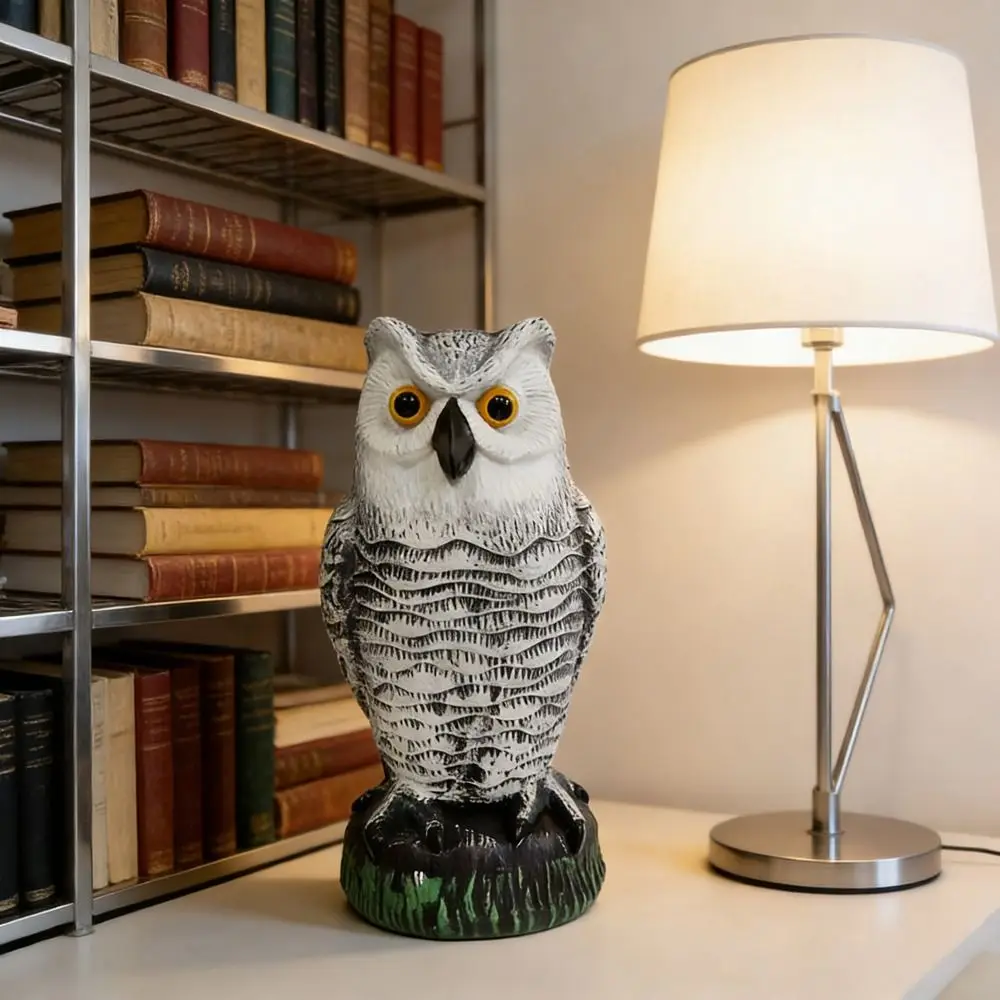 

Водонепроницаемая сова, отпугивающая потрясающая голова, солнцезащитный крем, искусственная сова, наружное использование, пластиковый материал, имитация совы, борьба с вредителями на открытом воздухе