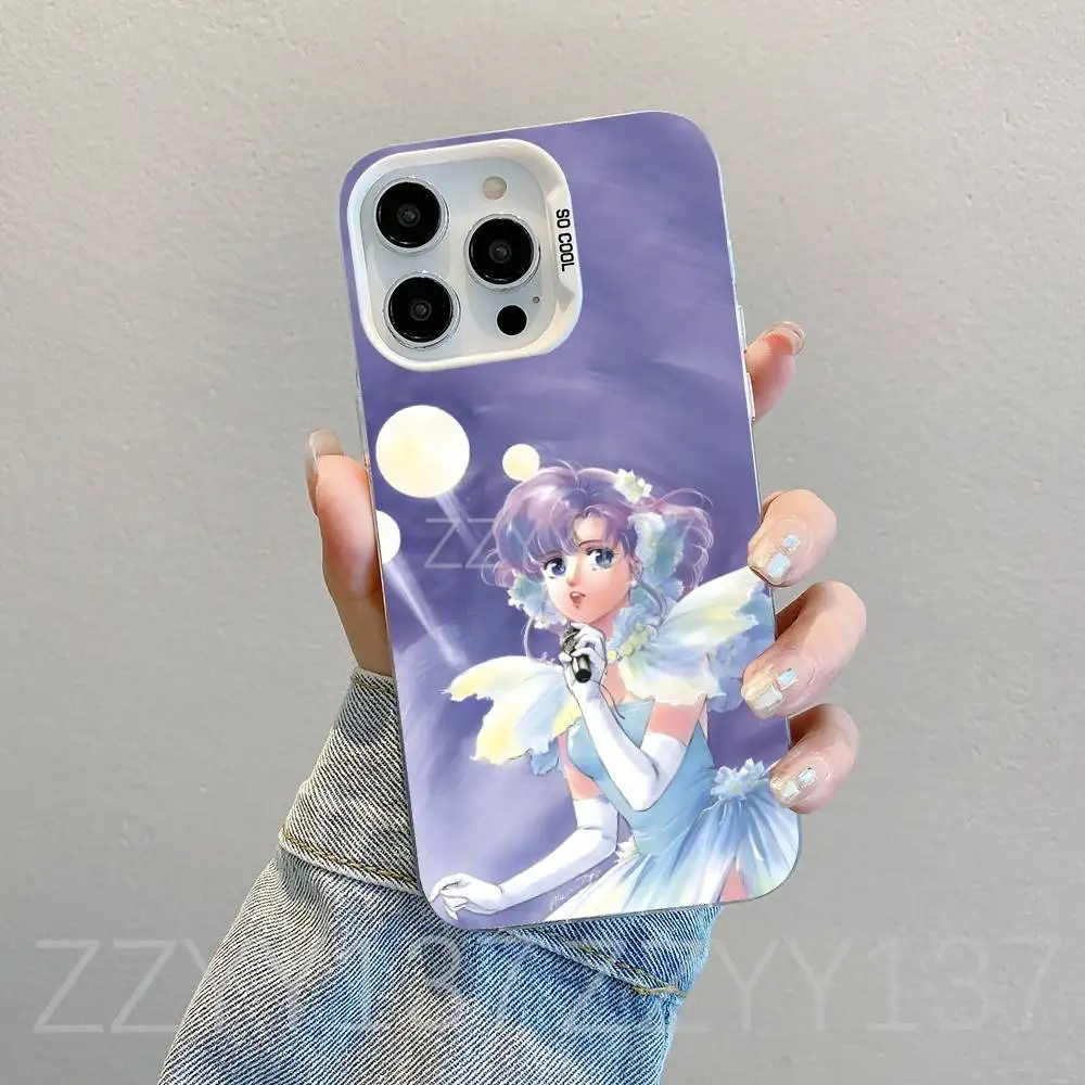 حافظة هاتف C-Creamy Mami Magic لهاتف iPhone 16,15,14,13,12,11,8,7,Pro,Max,Plus,Mini,XS,SE غطاء مقاوم للصدمات من الحلوى البيضاء غير اللامعة