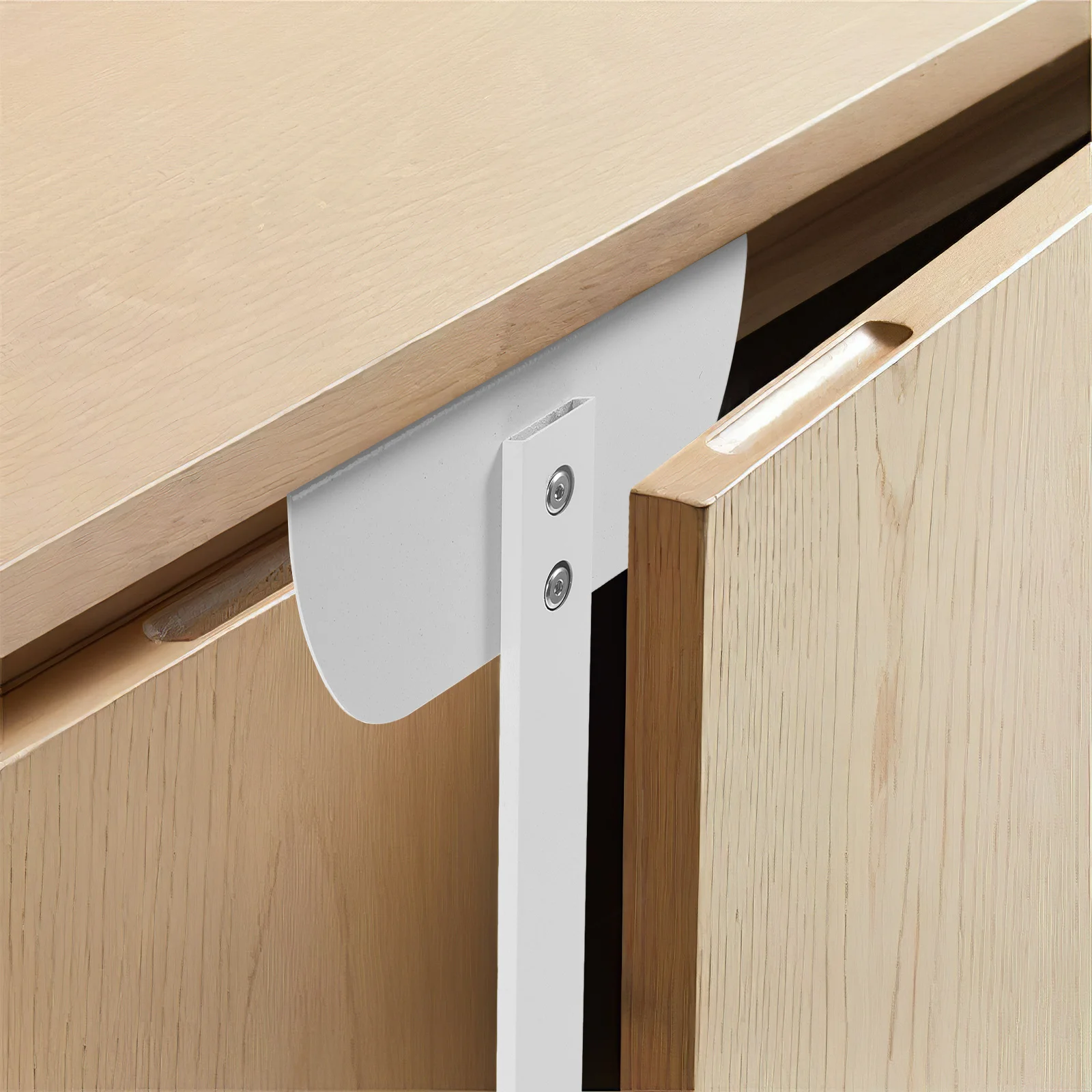 قفل باب معدني ثنائي الطي قابل للتعديل لسلامة الأطفال بدون تركيب قفل باب مزدوج للخزائن والأبواب القابلة للطي