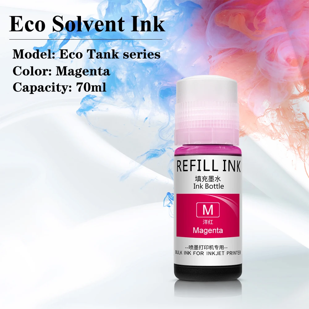 003 ET 70ml Eco solvent ink for epson ET-2720 ET-2760 ET-4700 ET-4760 ET-1500 WF3620 WF3640 WF7610 WF7620 WF7710 WF7720 printer