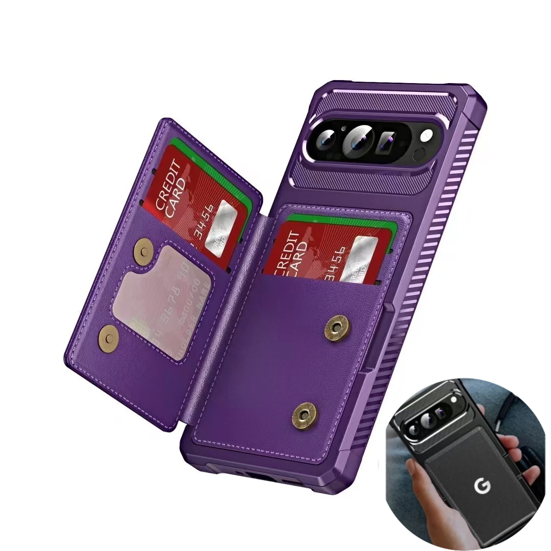 High-end lederen flip-vouw portemonnee telefoonhoesje voor Google Pixel 10 9 Pro XL 10A 9A 8A 7A 8 7 met kaarthouder slot anti-drop cover