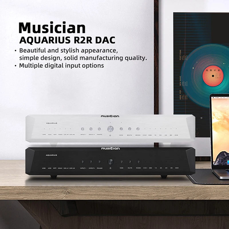 MUSICIAN Aquarius R2R USB DAC Array Ture Balance USB/2*I2S/AES Balance/coaxial Input RCA XLR Balance Output R2R Decoder