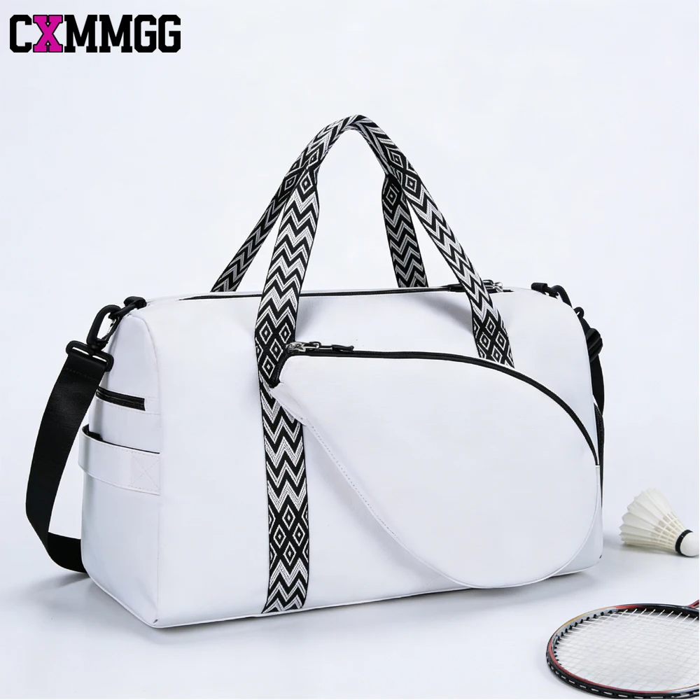 1PC Tennis Gym Bag for Women- Sports Duffle Bag Holds 2 Rackets,Large Shoe Compartment & Waterproof Wet Pocket,Fits 15.6