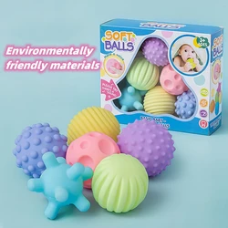 6Pcs Textured Multi Ball Set Develop Baby Tactile Senses Toy Kneading Soft Ball Kids Hand Massage Toy Infant Touch Training Ball