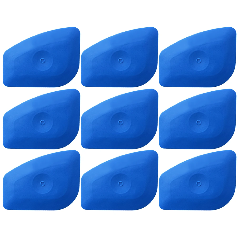 9pcs Multilateral Soft Blue Squeegee Vinyl Label Scraping Tool Auto Stickers Decals Screen Printing Sign Making Craft