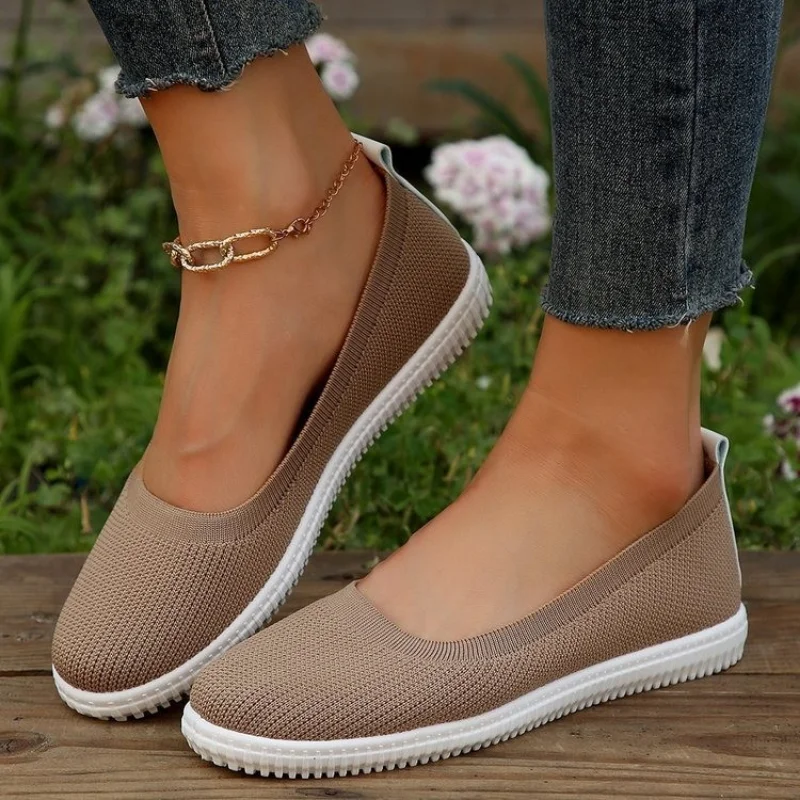 Shoes for Women 2023 Shallow Mouth Women\'s Vulcanize Shoes New Solid Women\'s Casual Shoeshot Sale Round Head Mesh Sneakers