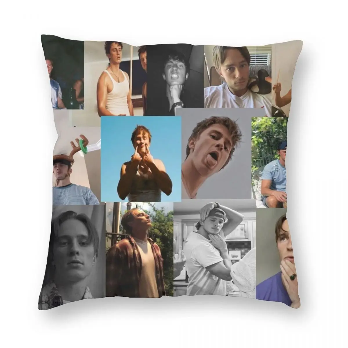 

Drew Starkey Rafe Cameron Pic Collage Square Pillowcase Polyester Linen Zip Decor Throw Pillow Case Home Cushion Cover