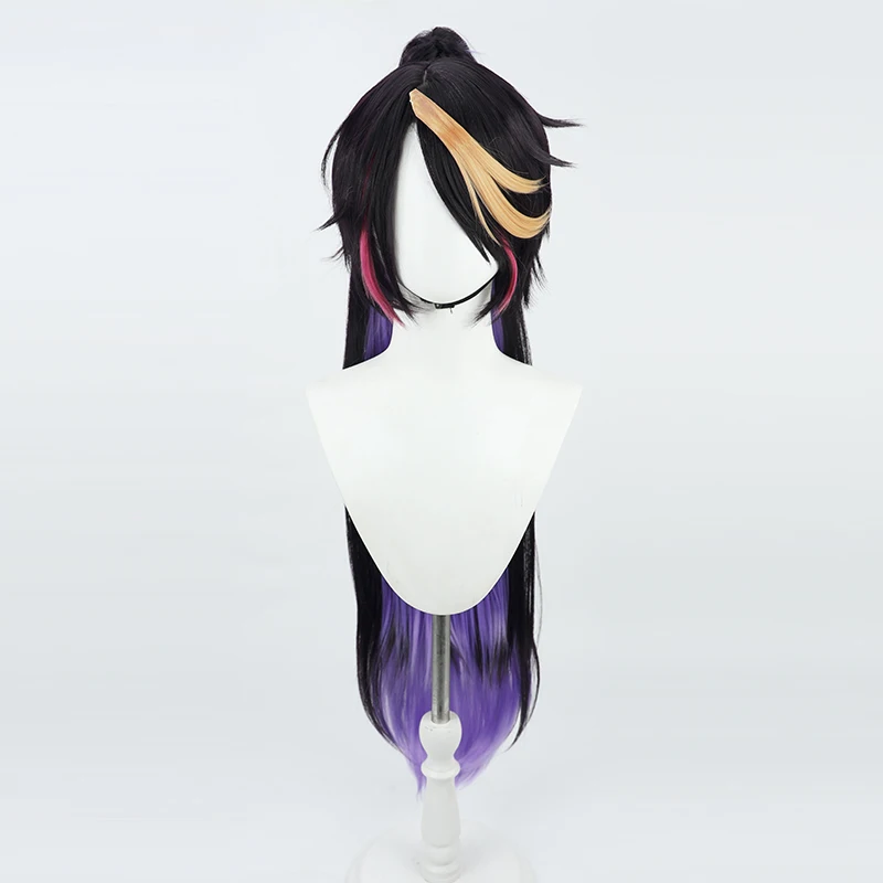 Shu Yamino Cosplay Wig Nijisanji Vtuber110cm Purple Mixed Ponytail Heat Resistant Synthetic Hair Halloween Party Role Play