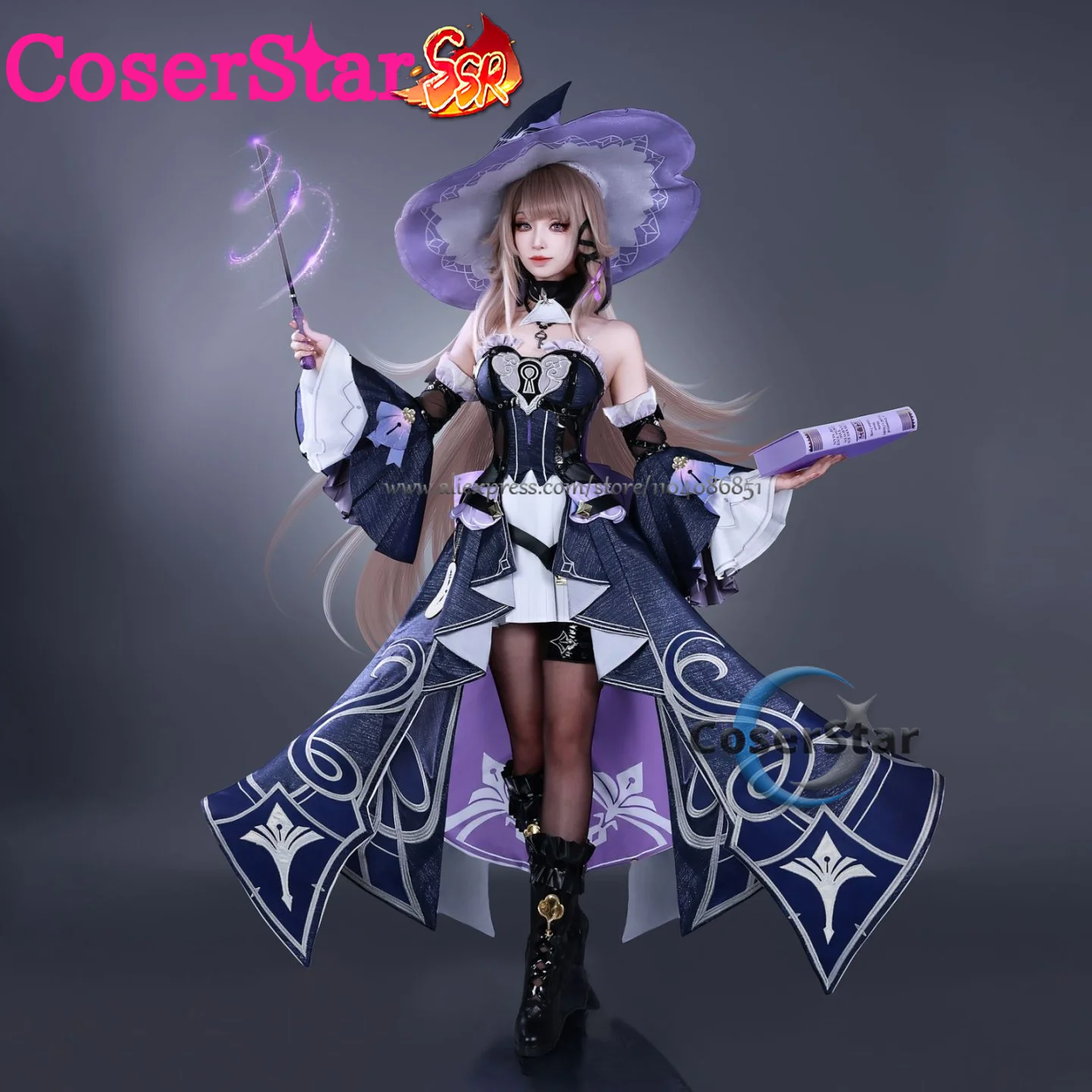 

Game Honkai Star Rail 3D The Herta Cosplay Costume Outfit 3D The Herta Cosplay Dress Carnival Halloween Party Wig Shoes Suits