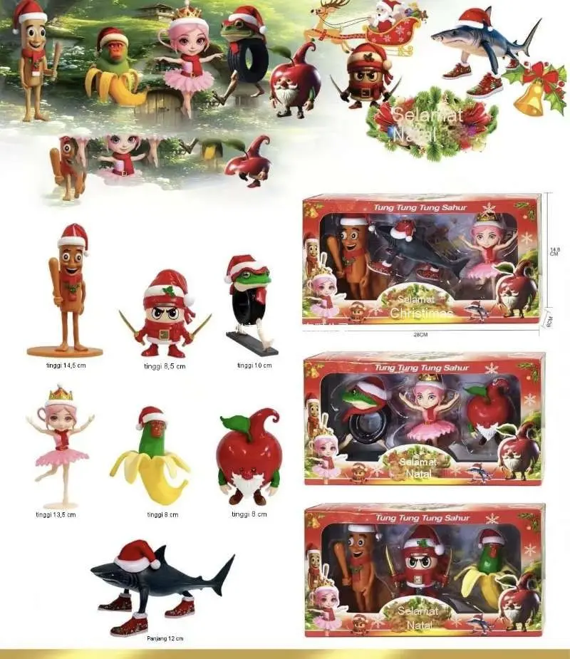 Novo natal shan hai jing café menina caixa de presente, figura de caixa cega mistério, brinquedo de mesa para decoração de natal presente das crianças