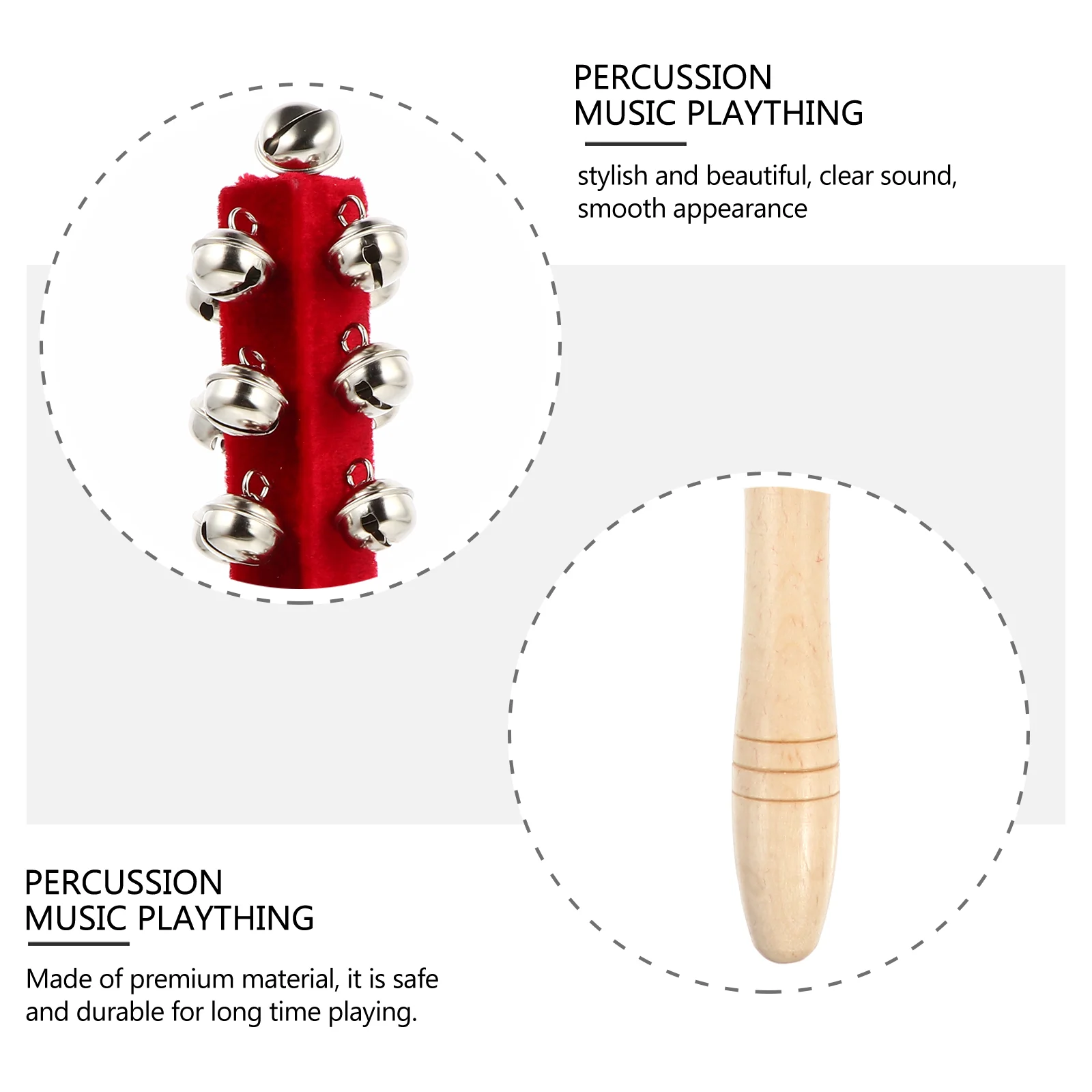 2 ชิ้น Hand Bell เดสก์ท็อปเพลงของเล่น Jingler Stick Percussion ของเล่นไม้เครื่องดนตรีเด็กของเล่นเด็ก