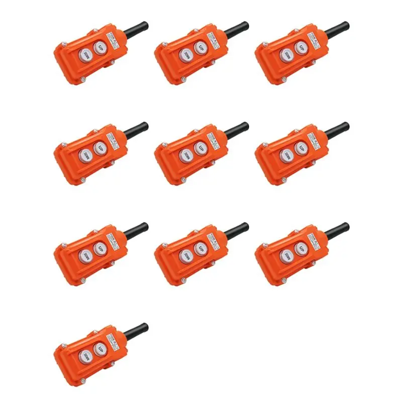 AT41 10X Rain Proof Up-Down Switch Control Station Crane Pendant Hoist Push Button Switch Momentary COB61-UP-DOWN