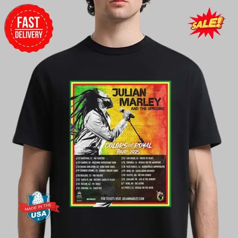 Julian Marley And The Uprising Color Of Royal Tour 2025 T-Shirt
