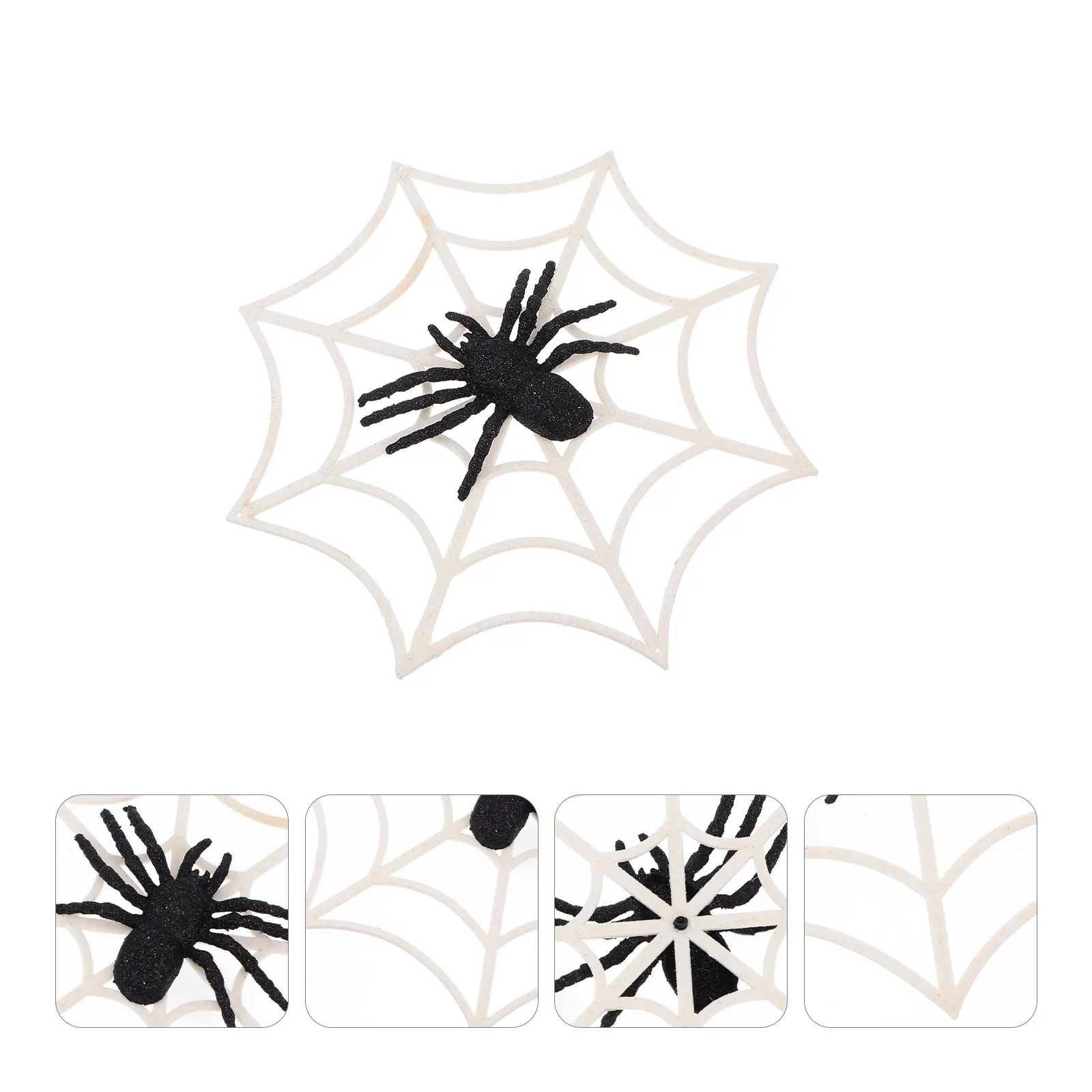 4Pcs Halloween Spiderweb Ornaments Realistic Spider Web Creative Creepy Decorations Party Halloween Prank Spiderweb Ornaments