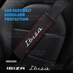 2pcs Car Interior For IBIZA 6J 6L 6F 6K Mk2 Emblem Seat Belt Cover Safety Belt Shoulder Protector Mats Auto Accessories