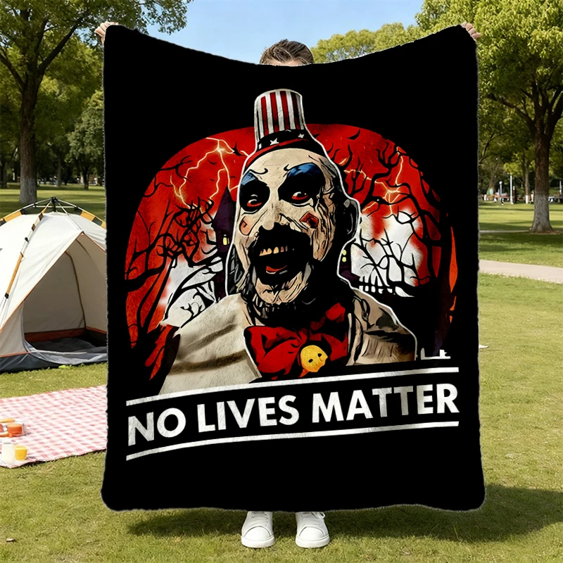 Captain Spaulding No Lives Matter Funny Halloween Costume Vintage T, Flannel Blanket, Captain Spaulding Flannel Throw