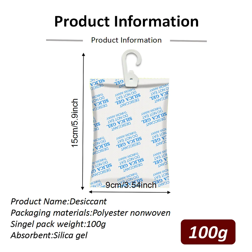 100g Non Toxic Desiccant Reusable Desiccant Bags Reusable Pack Silica Gel Beads Moisture Absorber Kitchen Room Living