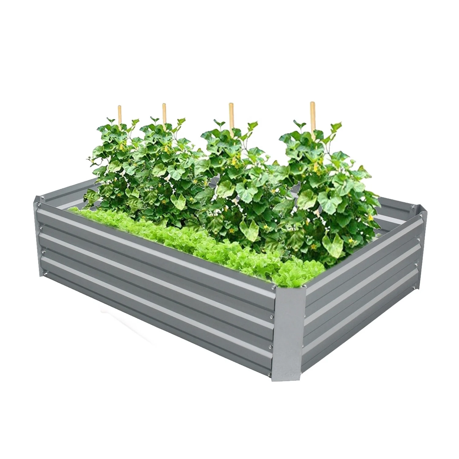 Custom Modern Vegetable Garden Metal Planters Galvanized Steel Raised Beds for Home Use