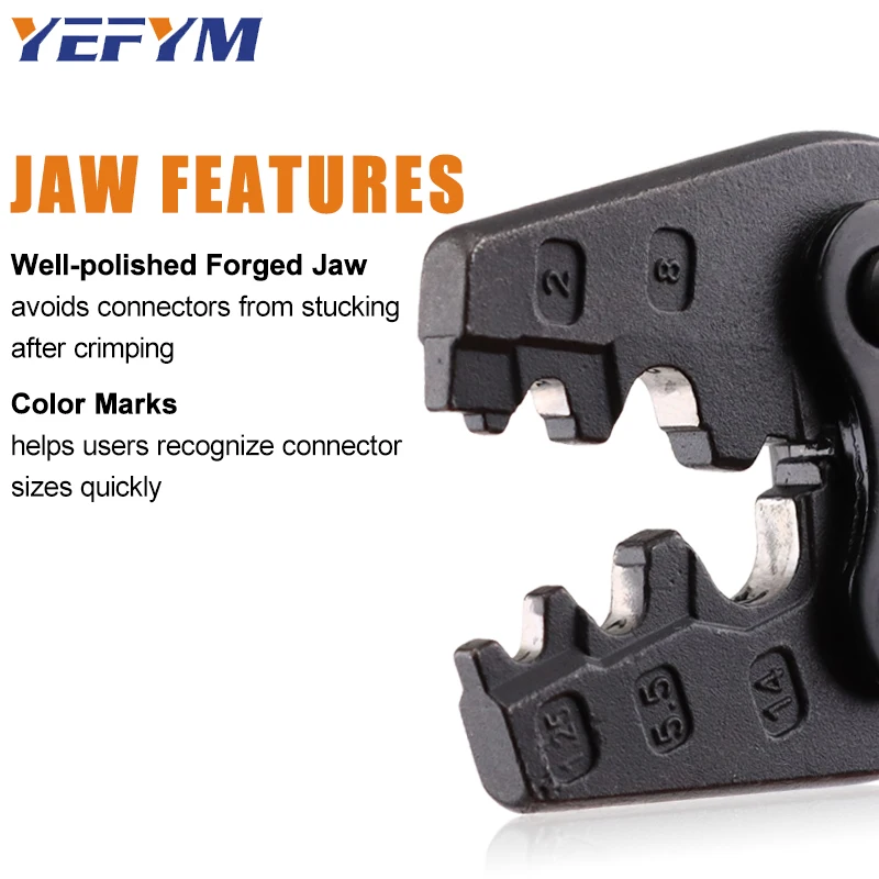 Non-Insulated Terminal Crimping Tools YEJ Ratchet Wire Pliers For Copper Butt/Splice Wire Connectors 1.25-38mm²/AWG 26-2 YEFYM