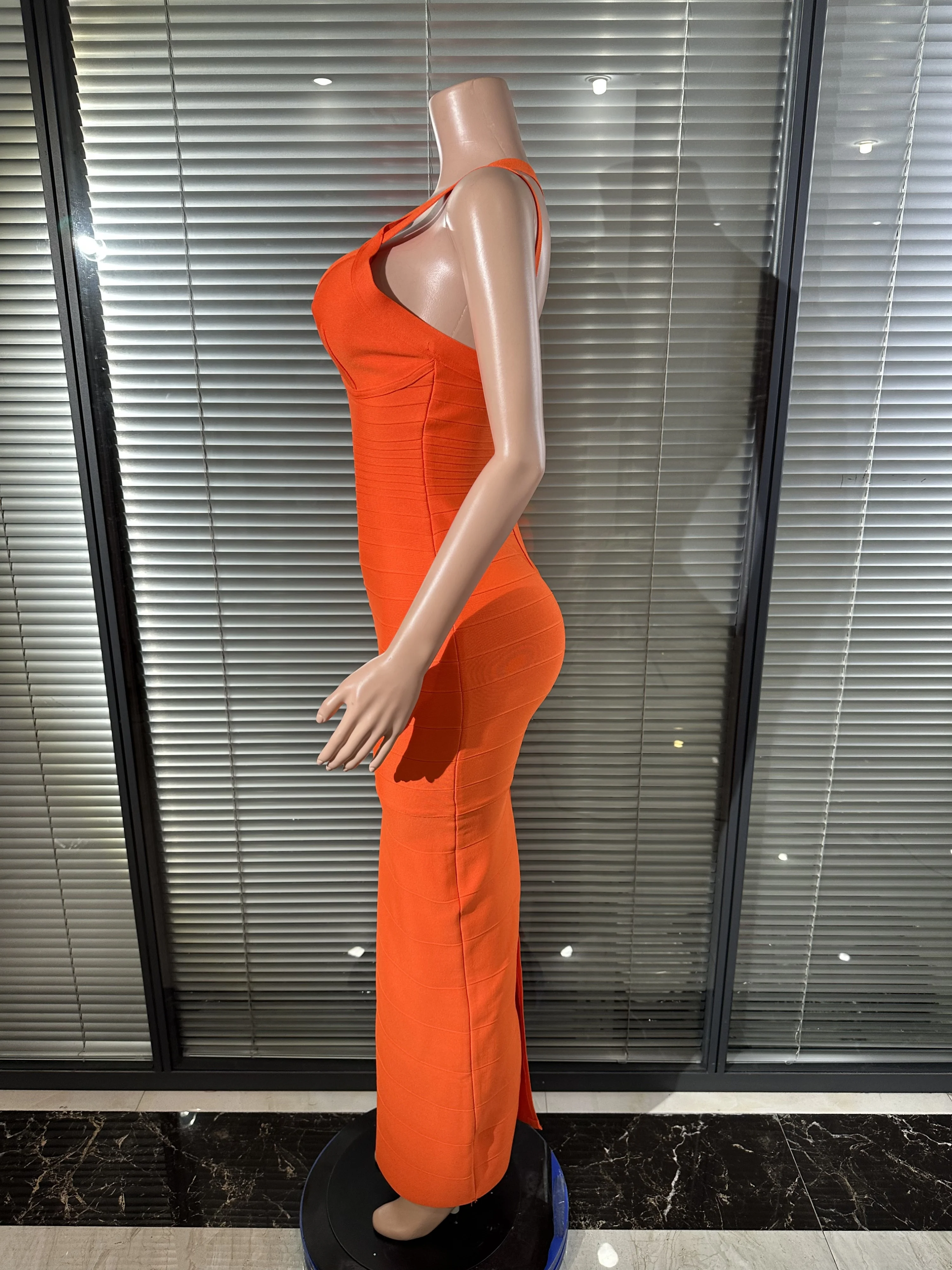red bandage maxi dress Robin Long Sleeve Bandage Maxi Dress