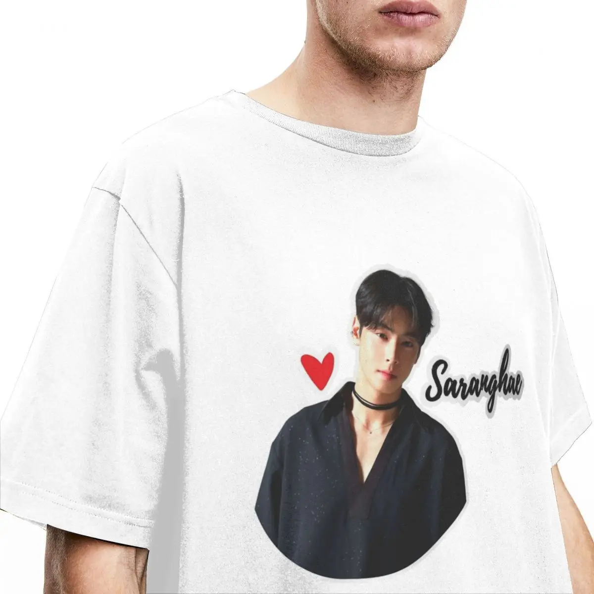 Men Women's I Love Cha Eun Woo Kpop Kdrama Lover T Shirt Merchandise Cool Cotton idol T Shirts Tops All Seasons