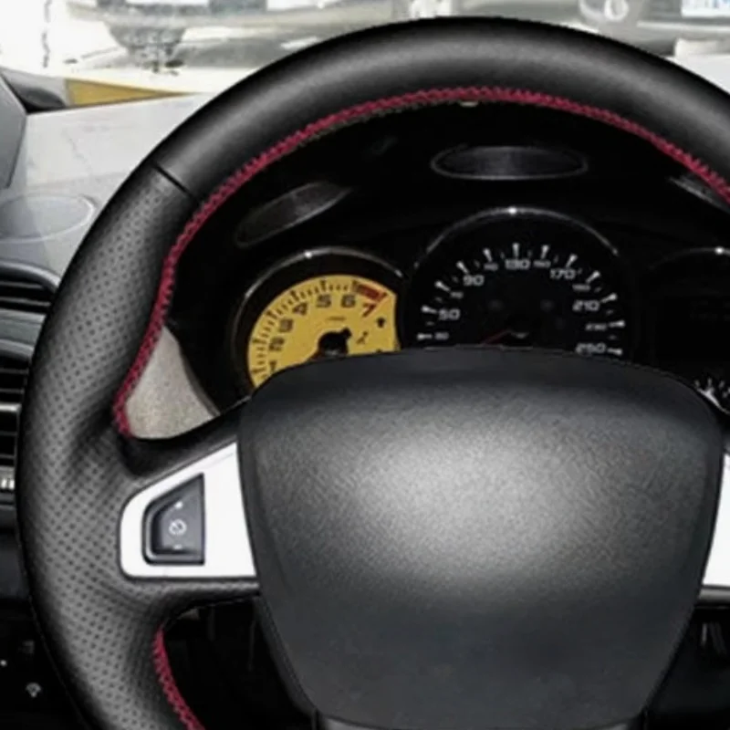 Car Steering Wheel Cover Leather Trim For Renault Megane 3 2008-2016 Scenic 3 Kangoo 2 Fluence (ZE) Samsung SM3 Nissan NV250