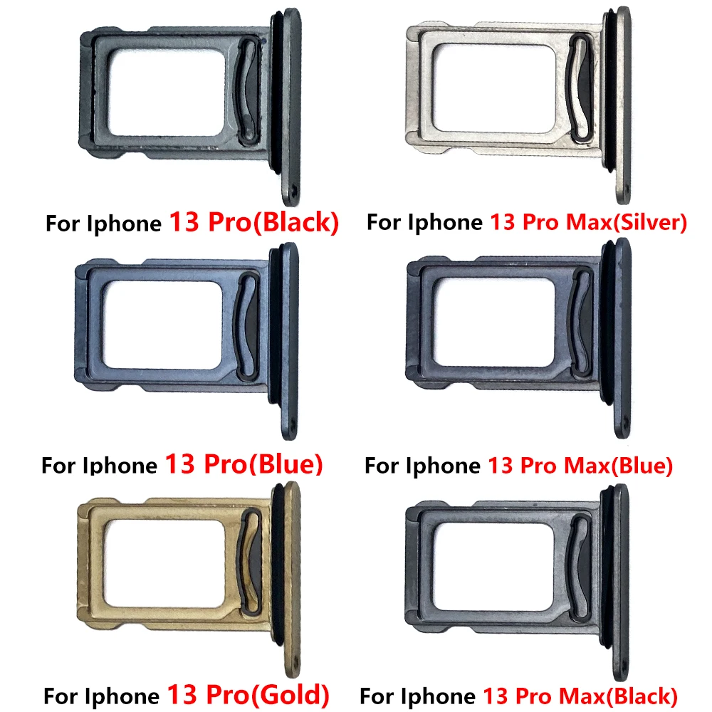 50Pcs，NEW Dual Card For iPhone 13 mini 13 Pro Max SIM Card Tray Slot Chip drawer Holder Adapter Accessories Part + Pin