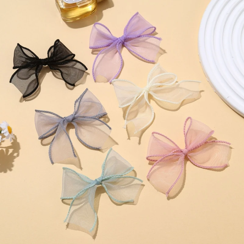 10Pcs/Lot Organza Lace Ribbon Bow Fishtail Yarn Bowknot for DIY Crafts Hairpin Garment Sewing Accessories Wedding Party Decor